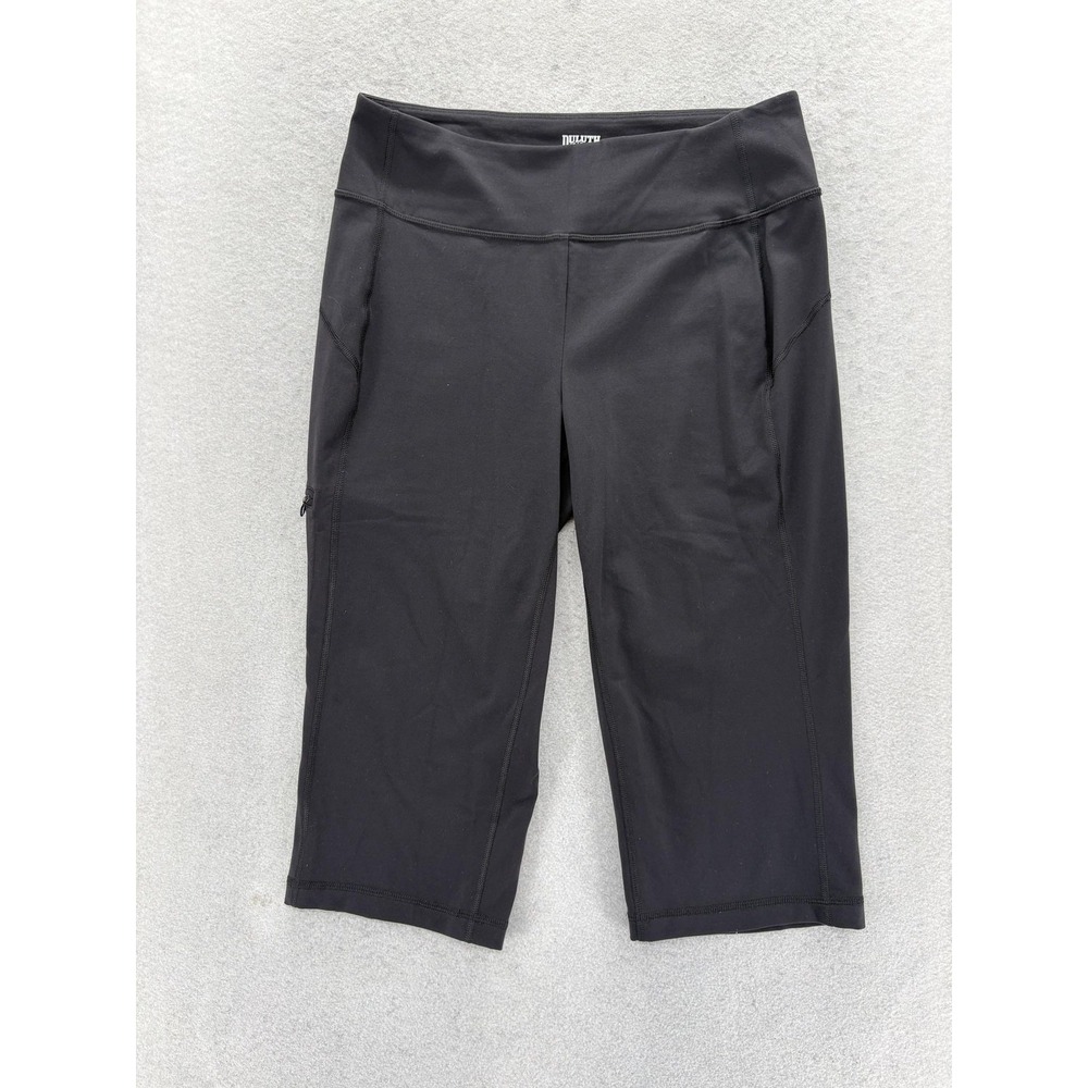 Duluth NoGA Classic Capri Leggings Womens Small Black Supplex Moisture Wicking